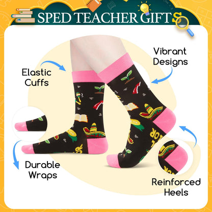 HAPPYPOP School Staff Appreciation Gifts - Socks for Preschool Sped Teacher Nurse Counselor
