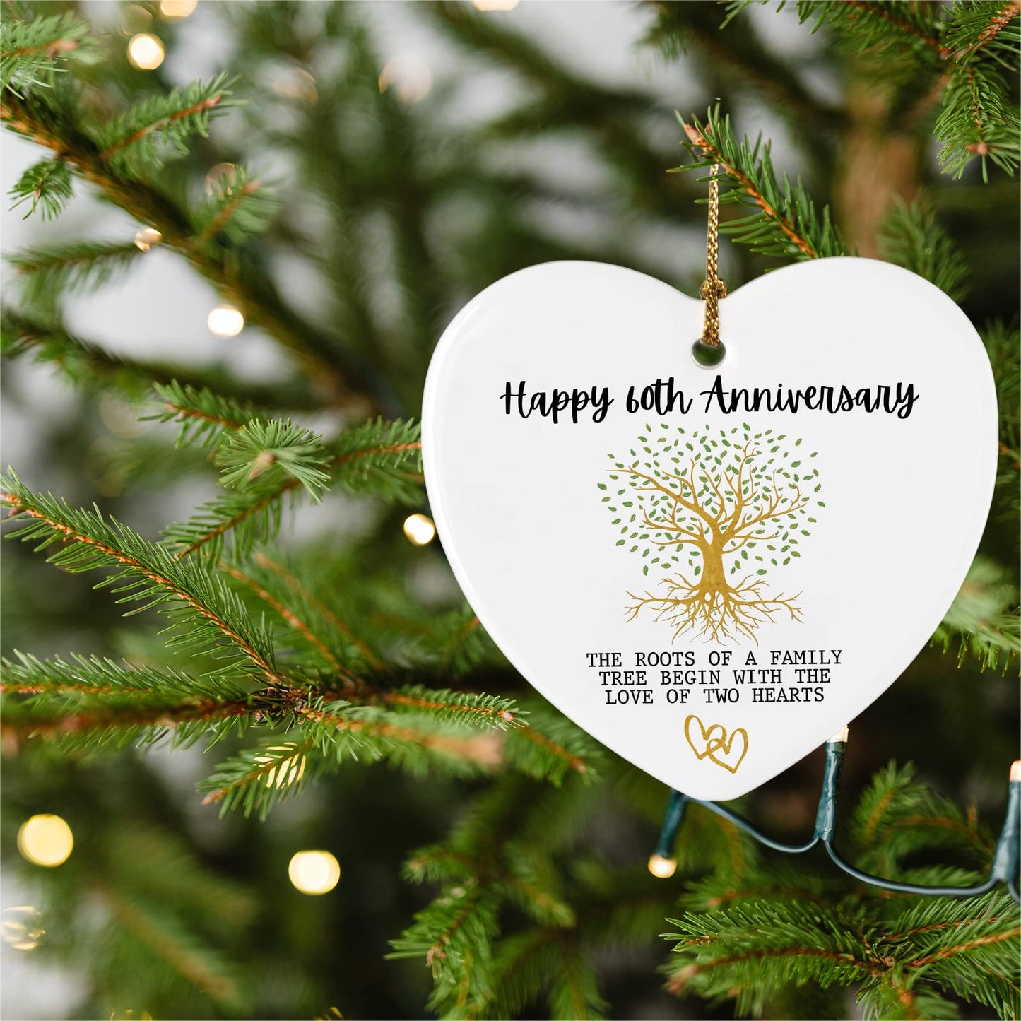 60th Anniversary Marriage Gifts for Couple Happy 60th Anniversary Ornament Keepsake Sign Heart Plaque Anniversary Romantic Couple Wedding Engagement Gifts for Her Him Wife Husband