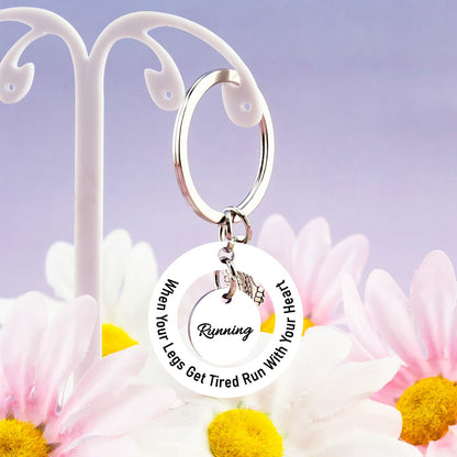Cross Country Running Gifts Runner Keychain Marathon Gift for Women Men Running Track And Field Accessories for Men Marathon Gift for Track Athletes