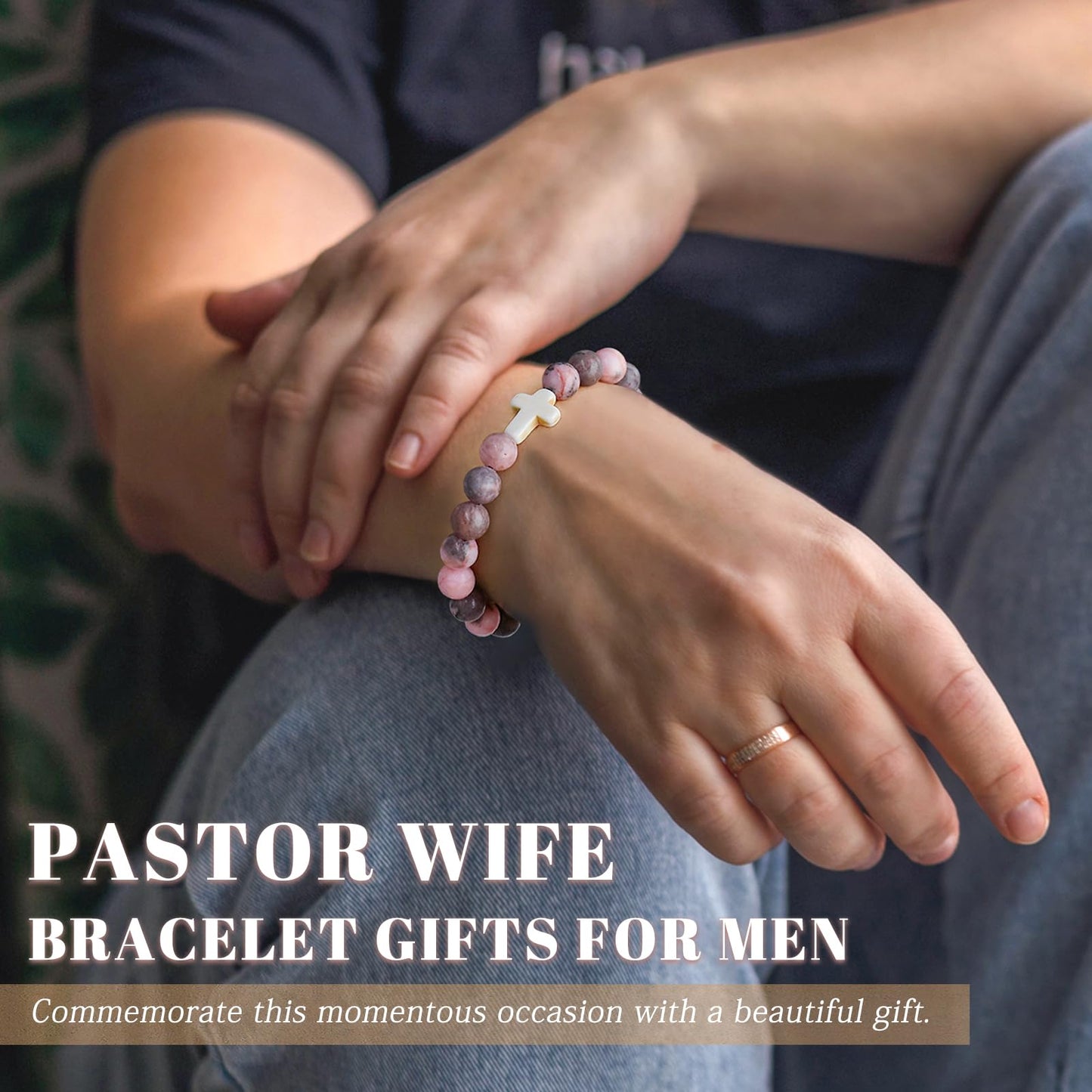 Boss/Boss Lady/Pastor Wife Appreciation Gifts for Women Natural Stone Beaded Bracelet Gifts for Her Christmas Birthday Present