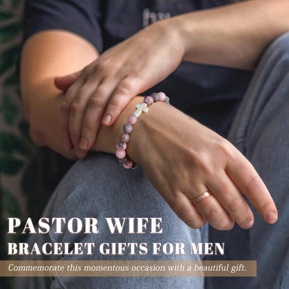 Boss/Boss Lady/Pastor Wife Appreciation Gifts for Women Natural Stone Beaded Bracelet Gifts for Her Christmas Birthday Present