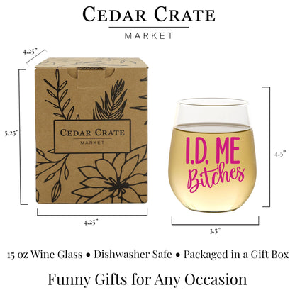 CEDAR CRATE MARKET 21st Birthday Gifts for Her, Women, Happy 21 Year Old Funny Wine Glass, Cool Unique Present for Daughter, Best Friend, Female, Party Decorations ideas, 15 oz, Made in USA