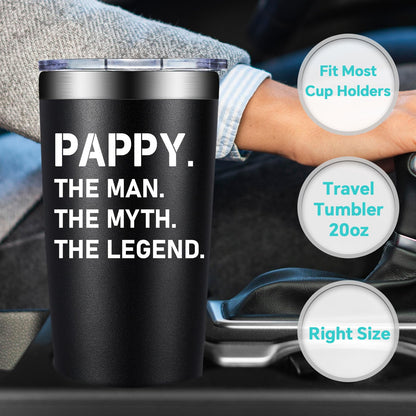 BIRGILT Pappy Fathers Day Gift - Best Pappy Gifts from Grandkids - 20oz Tumbler Cup
