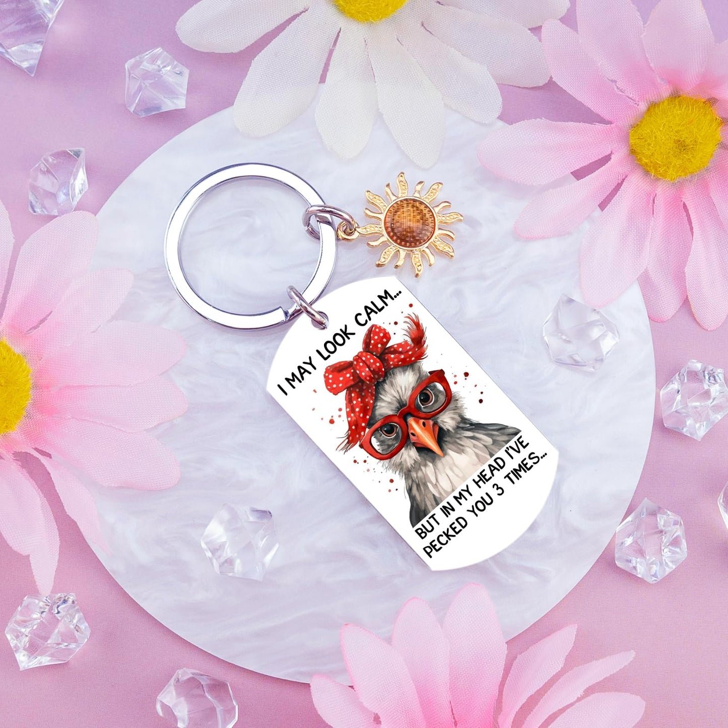 Klpoyu Funny Chicken Keychain Gifts for Women Men Funny White Elephant Gifts for Adults Funny Gag Gifts for Women Coworker Chicken Gifts for Chickens Lovers Christmas Chickens Themed Gifts1