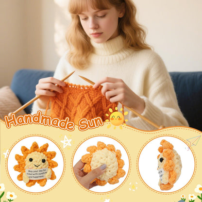 Beeboy Emotional Support Crochet Sunshine - Positive Support Plush Gift Ideas for Women, Crochet Ornament Stuff Advent Calendar, Positive Affirmations Amigurumi Dolls