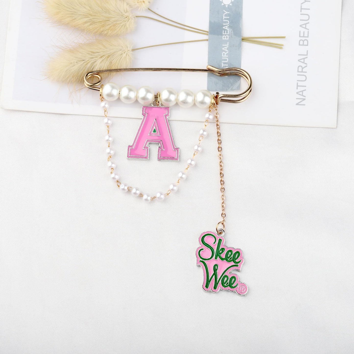 MYOSPARK Sorority Jewelry Pink and Green Sorority Brooch Pin Gift Greek Sorority Paraphernalia Gift