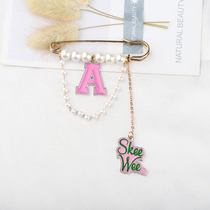 MYOSPARK Sorority Jewelry Pink and Green Sorority Brooch Pin Gift Greek Sorority Paraphernalia Gift