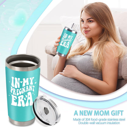 New Mom Gifts for Women, Pregnancy Gift for First Time Mothers, Mom to Be Tumbler, 20oz Insulated Cup with Lid & Straw for Wife Sister Daughter, Gender Reveal Baby Shower Mothers Day Present Xmas Gift