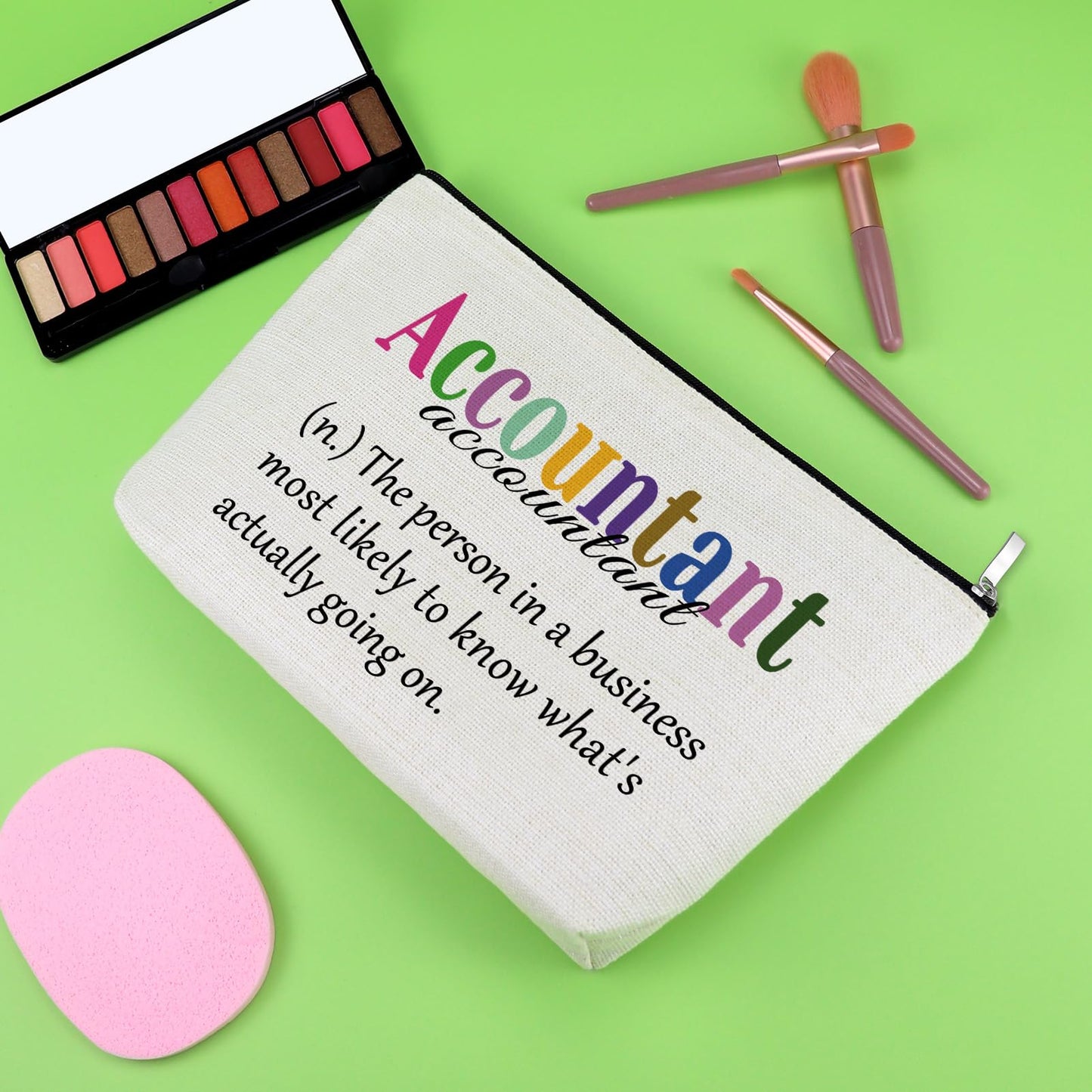 Accountant Definition Makeup Bag Accountant Gifts for Women Funny Office Gifts for Accounting Coworker Manager Thank You Cosmetic Bag for Colleague CPA Friend Christmas Birthday Present Travel Pouch