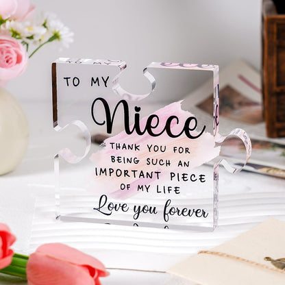 LukieJac Niece Gifts from Auntie Uncle - Nieces Birthday Gifts Best Niece Ever Gift for Nieces from Aunt Graduation Mothers Day Christmas Valentines Day Gift Paperweight Keepsake 4.7 x 3.9 Inch
