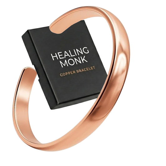 Healing Monk Pure Copper Bracelet for Men & Women – Handmade Uncoated Copper Jewelry Cuff – Adjustable Healing Copper Bracelets for Arthritis – Mens & Womens Copper Cuff Pulsera de Cobre