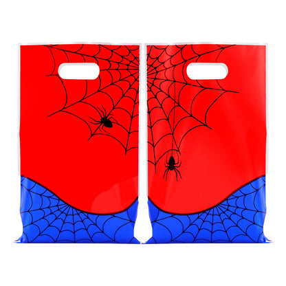 24 Pcs Small Gift Bags Bulk, Spider Web Gift Bag Party Favor Bags Treat Bags Double-sided Candy Bags for Party Favors Goody Bags Plastic Goodie Bags for Birthday Party for Spider Theme Decorations