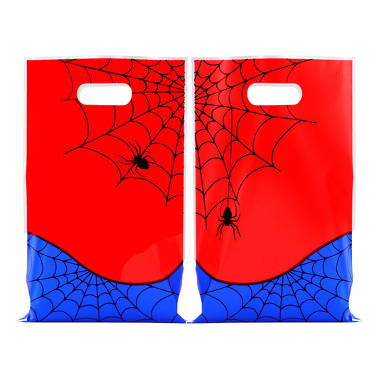 24 Pcs Small Gift Bags Bulk, Spider Web Gift Bag Party Favor Bags Treat Bags Double-sided Candy Bags for Party Favors Goody Bags Plastic Goodie Bags for Birthday Party for Spider Theme Decorations
