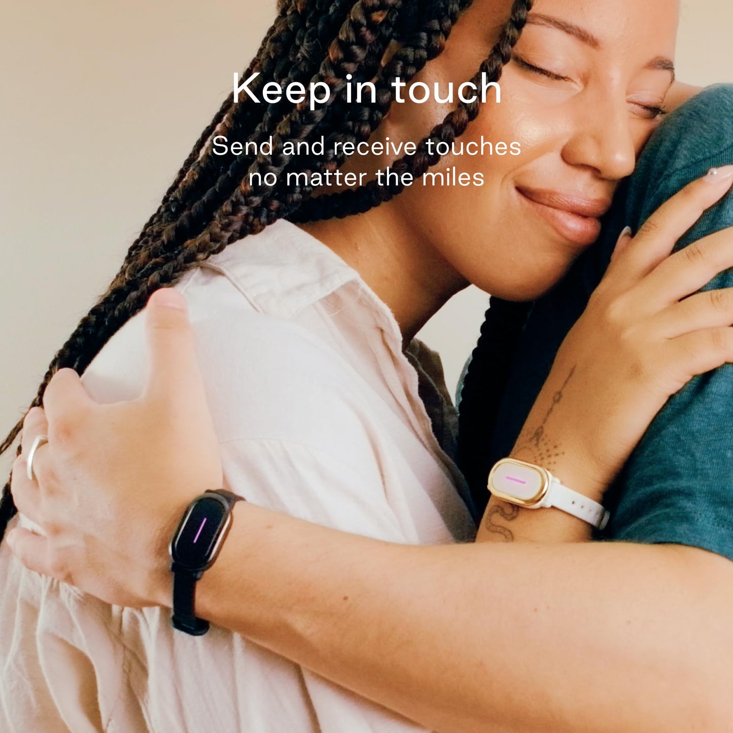 BOND TOUCH 4 - Long Distance Relationship Bracelets for Couples (Set of 2) - Feel Each Other's Touch Across Any Distance | Long Distance Relationship Gift for Couples | Matching Couple Bracelets