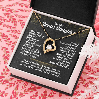 Jewelry TO MY BONUS DAUGHTER From Dad, Gift from Dad, Christmas, Necklace for bonus daughter, Birthday, Step daughter, Adult, FAMILY FOREVER