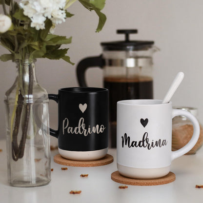 Cabtnca Godparents Proposal Gift, Padrinos Proposal Gift, Padrino Madrina Mugs, Christmas Birthday Gifts for Godparents from Godchild, Godmother Godfather Godparents Gifts for Baptism, 16 Oz Set of 2