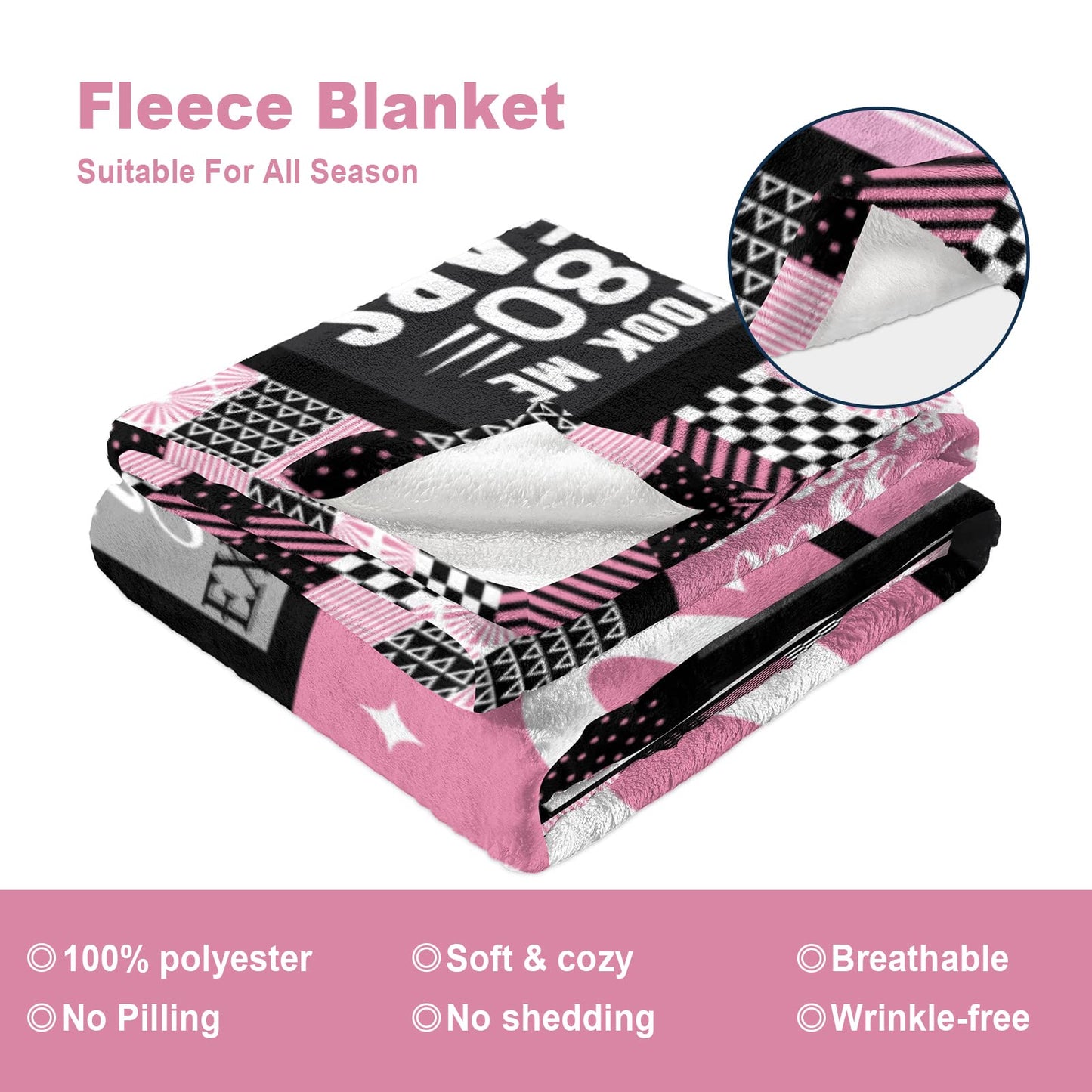 80th Birthday Gifts for Women, Birthday Gift for 80 Year Old Woman, Best Gifts for 80th Birthday Decorations for Women, Gifts for 80 Year Old Woman Throw Blanket 60"x50"