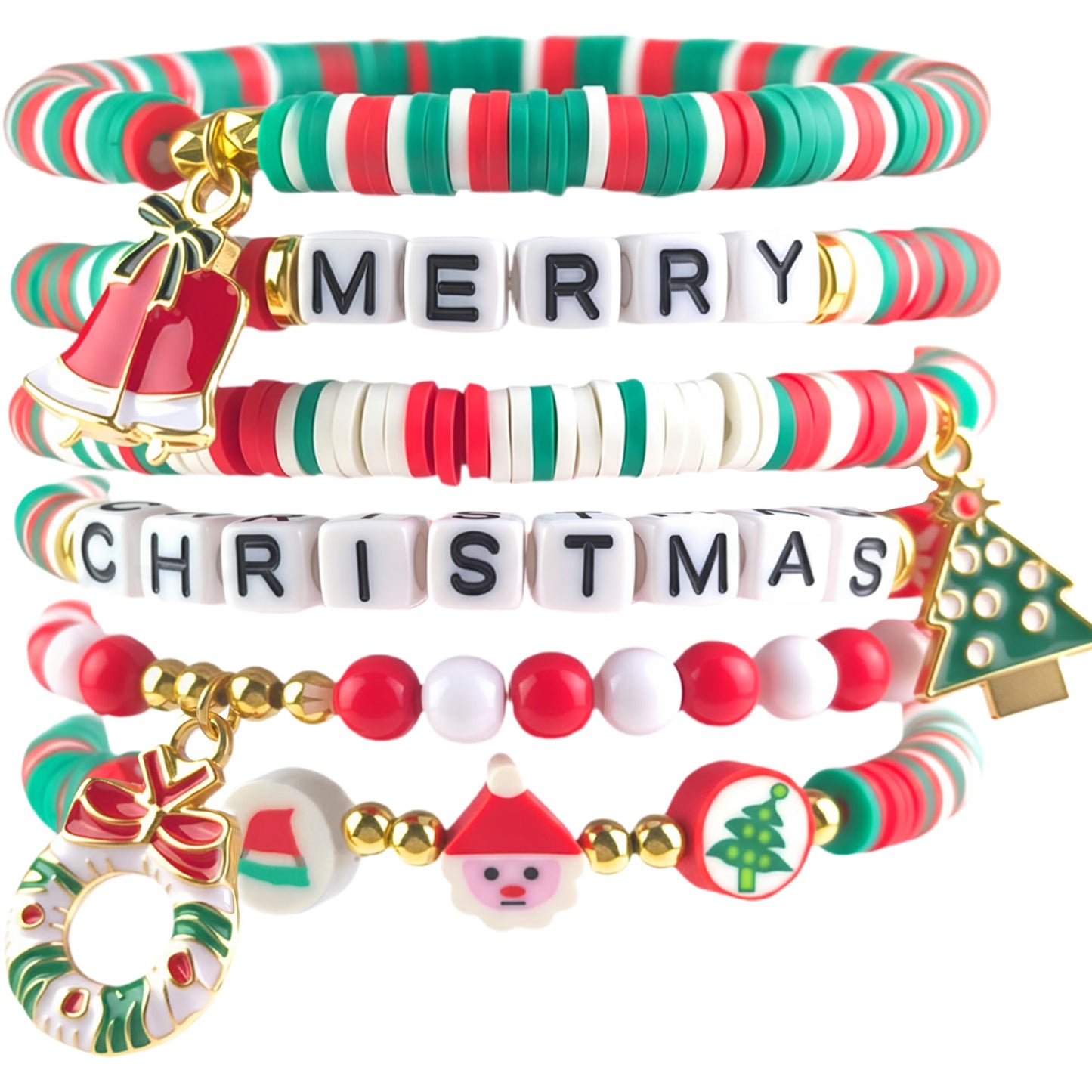 OHOME Stocking Stuffers - 6 Pack Bracelets for Teen Girls Women | Christmas Gifts for Teens Men Adults - Christmas Decorations Accessories Shirts Outfits | Xmas Sweater Dresses for Girls 2025