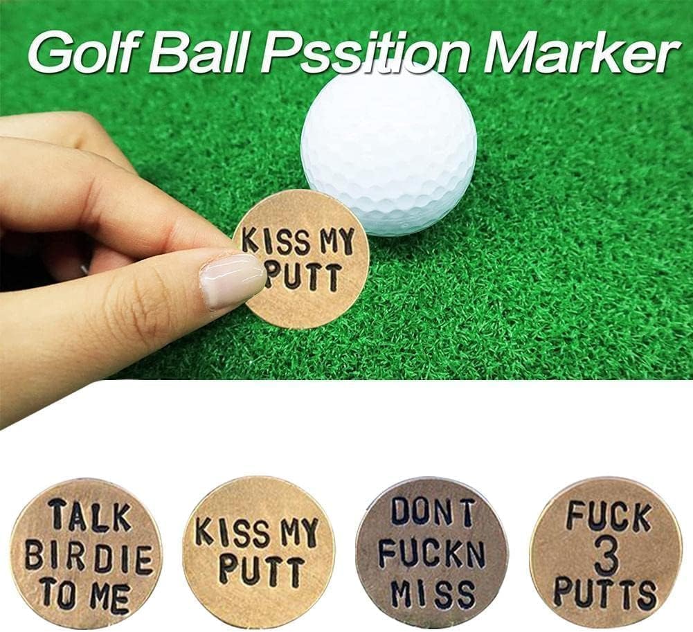 BWESOO Adult Humor Novelty Golf Ball Markers Funny Golf Ball Marker for Men with Funny Words Unique Golf Gag Gifts for Men or Women Golfers,On-Course Accessories,Golf