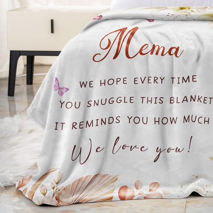 Mema Gifts for Grandma - Gifts for Mema - Mema's Gift from Grandchildren/Grandkids - Best Memas Ever Gift for Retirement Birthday Blanket 60"X50"