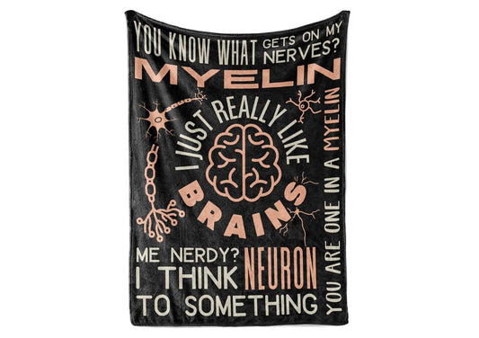 Huglanket Neuroscience Gifts Blanket, Neurons Flannel Throw Blanket for Neuroscientists, Neurologists, Pharmacists, Brain Science Funny Unique Birthday 50"*65"