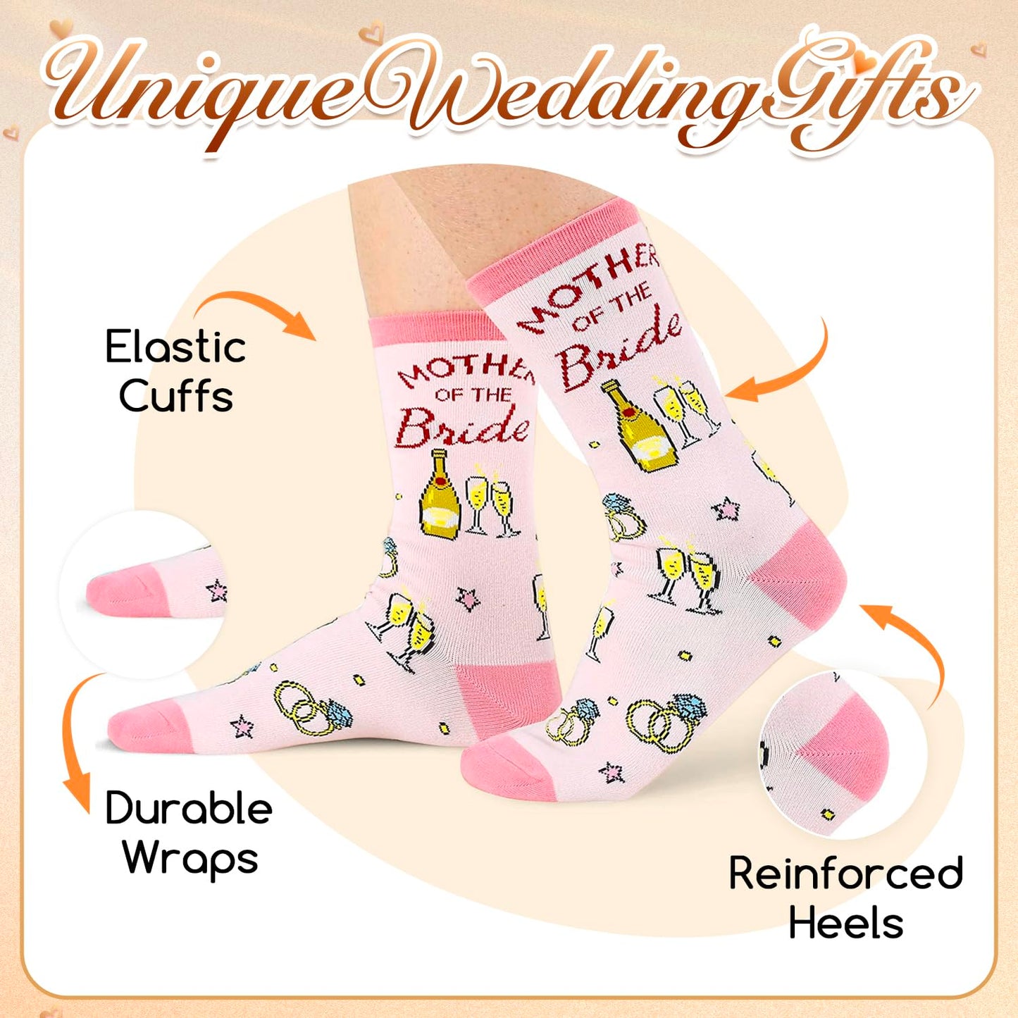 HAPPYPOP Wedding Gifts for Bride Groom - Mother & Father of the Bride & Groom Wedding Socks