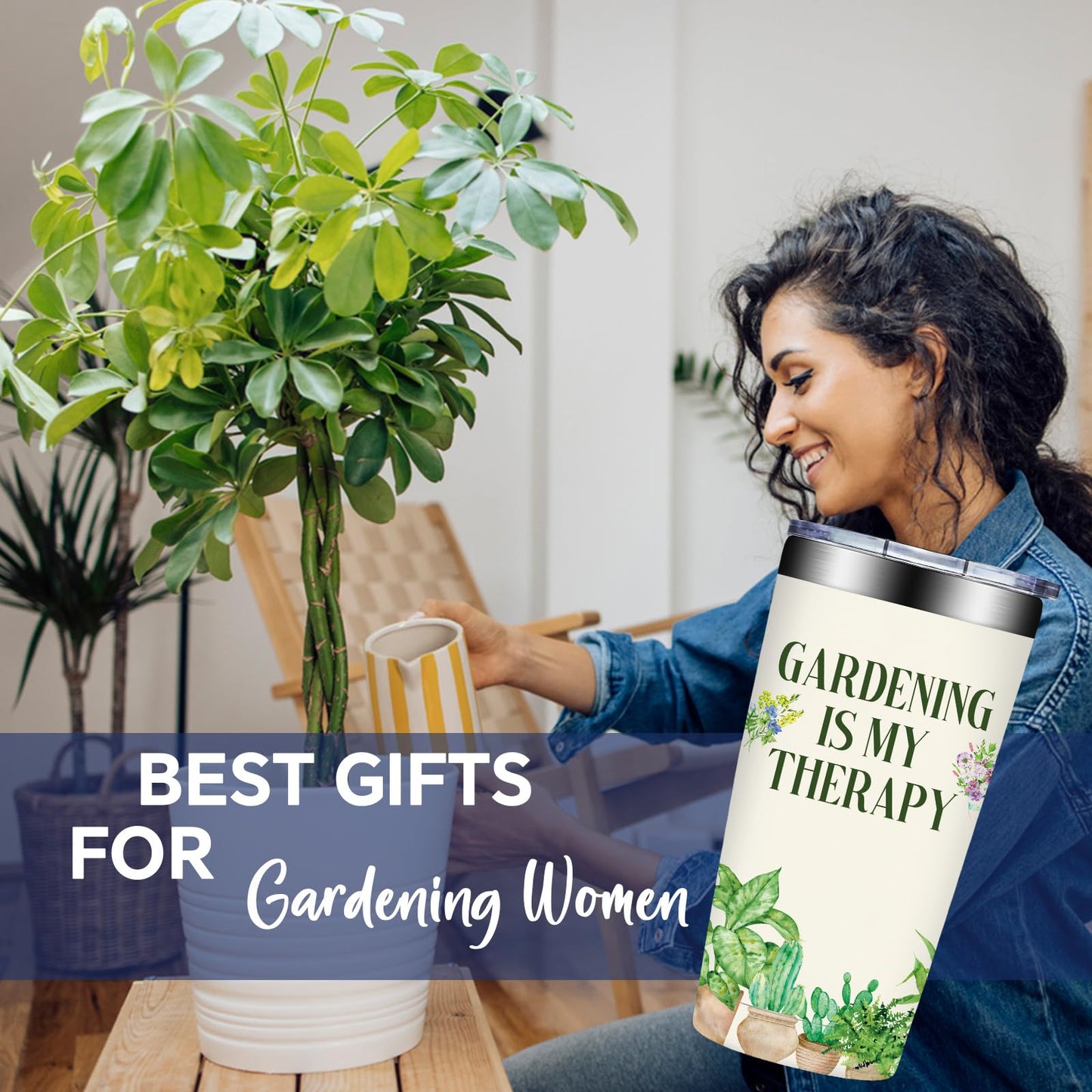Grifarny Gardening Gifts for Women - Plant Lover Gift - Mothers Day Gifts for Gardeners, Pant Lovers, Garden - Gardening is My Therapy Tumbler Cup 20 oz