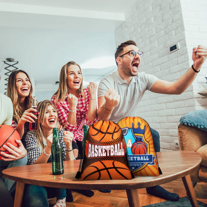 Talltalk 48 Pcs Basketball Party Favors Gifts Sets Kids Basketball Team Gifts 16 Sets Goodie Bags Stuffers Drawstring Candy Snack Bag Motivational Wristband Sport Keychains for Birthday Party Supplies