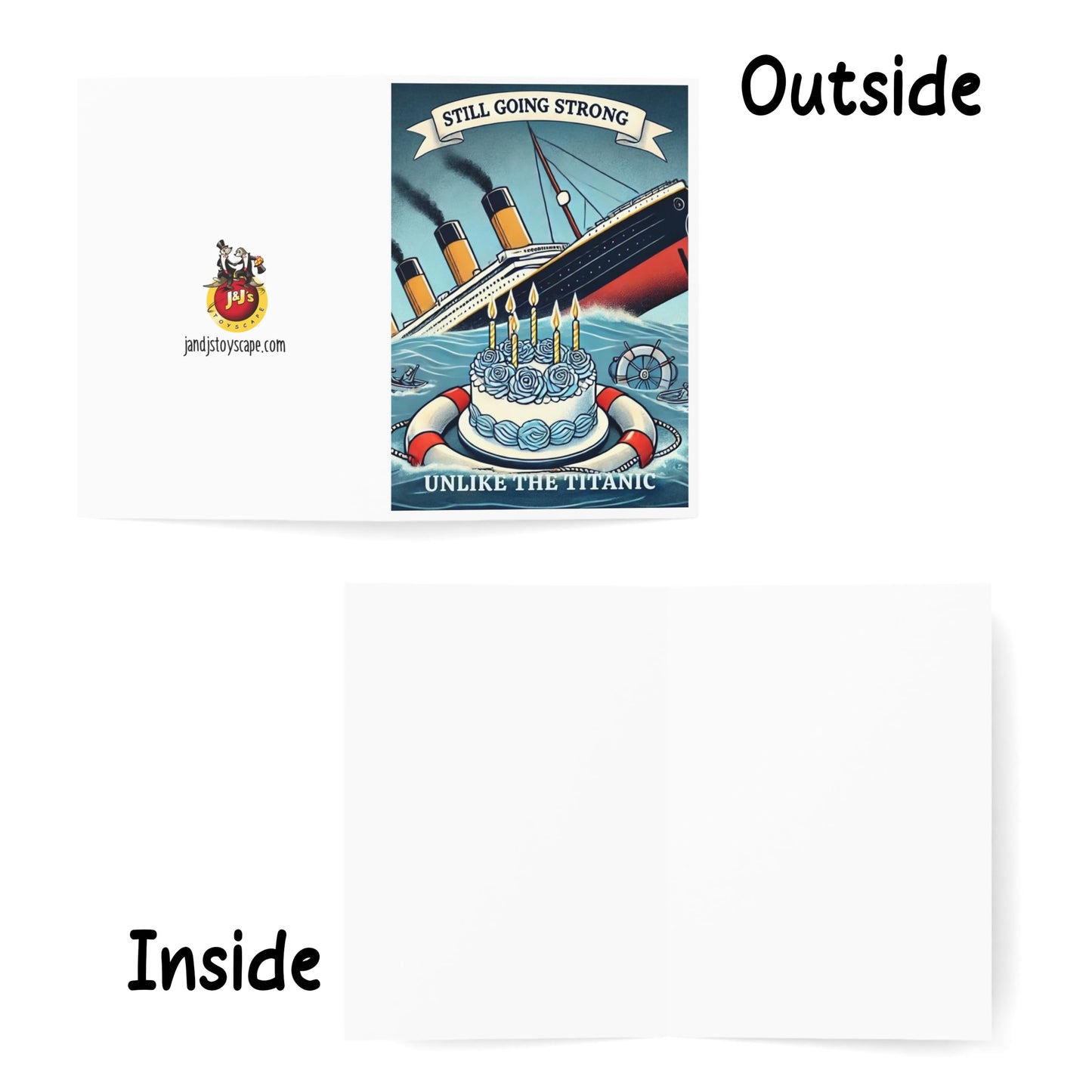 J&J'S TOYSCAPE Titanic Birthday Card, Funny Titanic Themed Birthday Card, Blank Inside, Cruise Ship, Historic, 5x7 Inch (Going Strong)