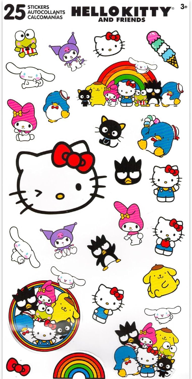 Hello Kitty Mini Party Favor Bag Set - Bundle with 12 Reusable 8" Hello Kitty Totes, Tattoos, Stickers and More | Birthday Party Supplies