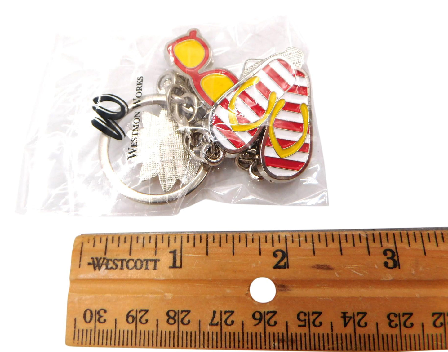 Westmon Works Florida Keychain Sunshine State Shape License Plate and Sunglasses Charms Metal Key Chain Ring Souvenir