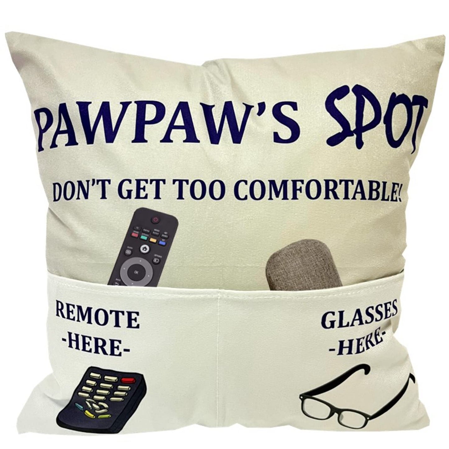 Pawpaw Gifts Dad Grandpa Gifts, 2-Pocket 2-Sided Pawpaw Pillow Covers 18x18 Inch and Pawpaw Ever Engraved Spoon, Fathers Day Birthday Christmas Stocking Stuffers Thanksgiving Day Gifts