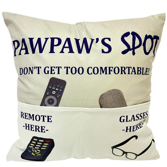 Pawpaw Gifts Dad Grandpa Gifts, 2-Pocket 2-Sided Pawpaw Pillow Covers 18x18 Inch and Pawpaw Ever Engraved Spoon, Fathers Day Birthday Christmas Stocking Stuffers Thanksgiving Day Gifts