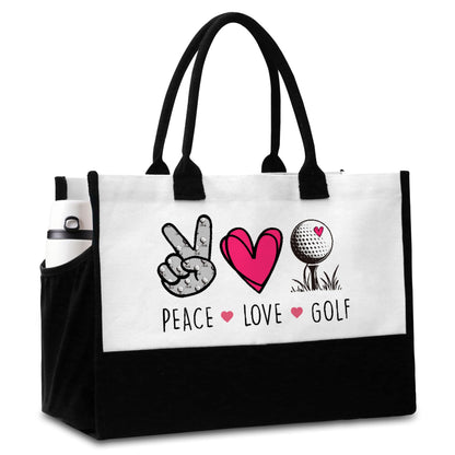 Peace Love Softball Tote Bag with Pockets for Women - A01-A08