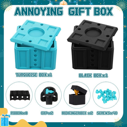 Novabright 2 Pack Annoying Present Box with Finger Annoying Gift Box with Screws Gifts Prank Boxes Novelty Hilarious Money Card Container for Party Birthday Wrapping