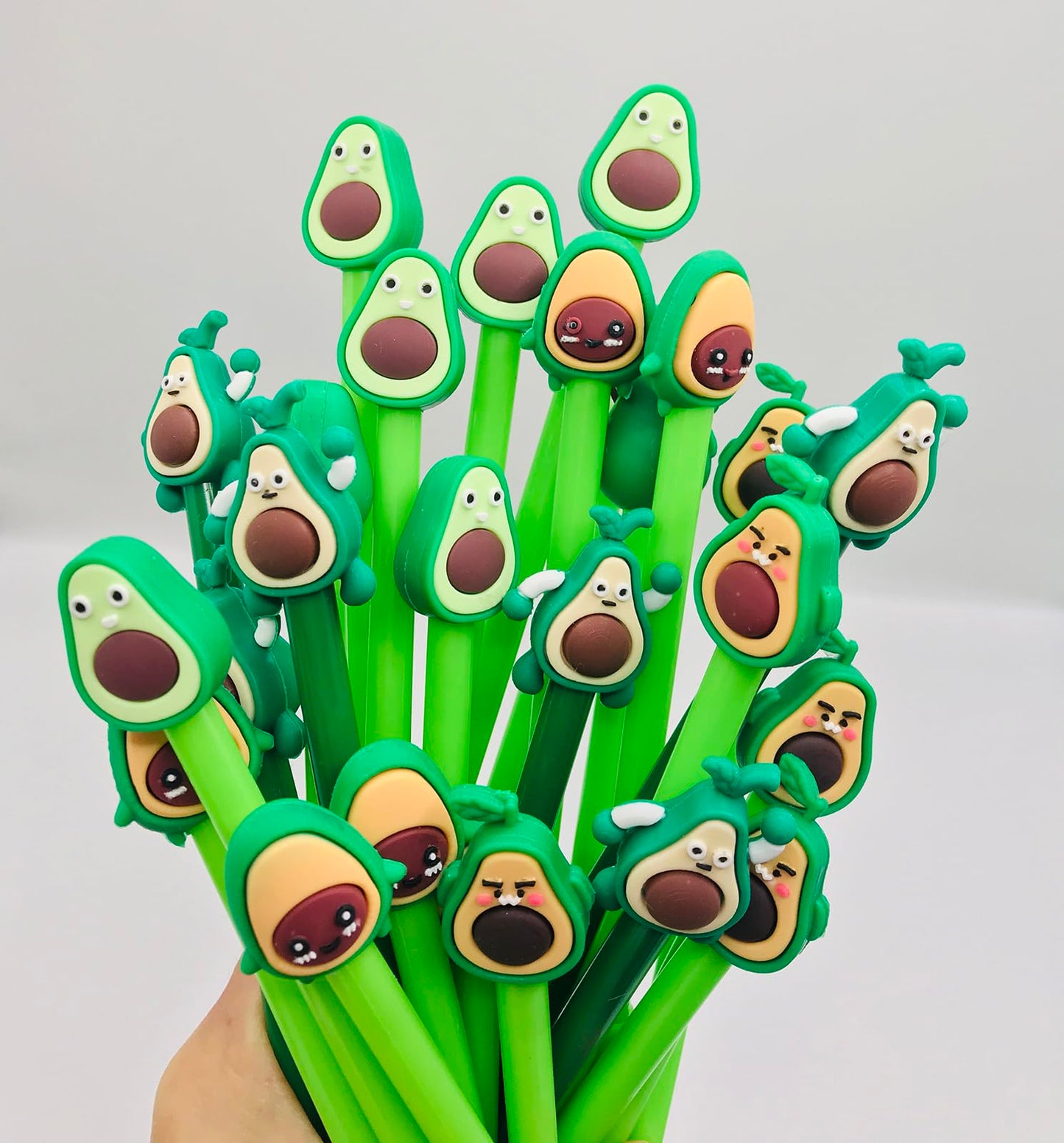 40 Pcs Cute Avocado Gel Ink Pens, Fruit 0.5 mm Black Ink Cool Novelty Writing Pens f for Ournaling, Writing, Note-Taking, Teacher Student School Party Office Home Supplies (Cute Avocado)
