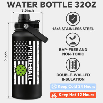 Fufandi Pickleball Gifts - Pickle Ball Dink Responsibly - Christmas, Birthday Gifts for Men, Women, Pickleball Lovers, Player Coach - Pickle Ball Water Bottle 32oz