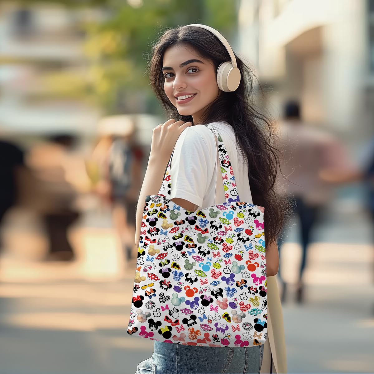 Wenboco Funny Tote Bag, Cute Mouse Themed Gifts, Reusable Grocery Beach Bags, Birthday Gift for Women Friend, Weekender Bag 1