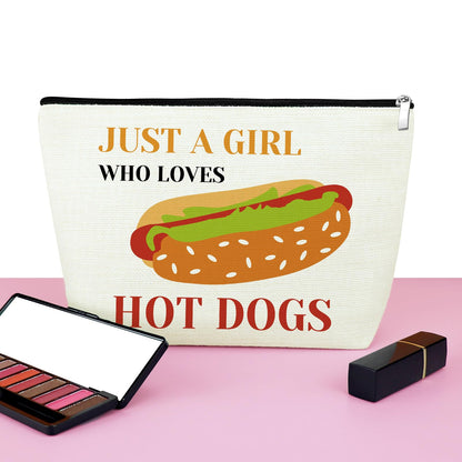 Mxrymvu Hot Dog Gifts for Women Makeup Bag Funny Hot Dogs Cosmetic Bag Food Lover Gift Christmas Birthday Present for Friend Sister Makeup Zipper Pouch