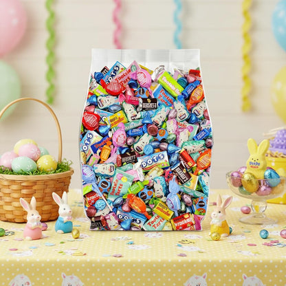 Easter Candy Bulk Variety Pack 2lb - Assorted Chocolate Bulk Easter Candy Individually Wrapped for Party Favors, Easter Egg Fillers & Easter Basket Stuffers - 2 Pounds