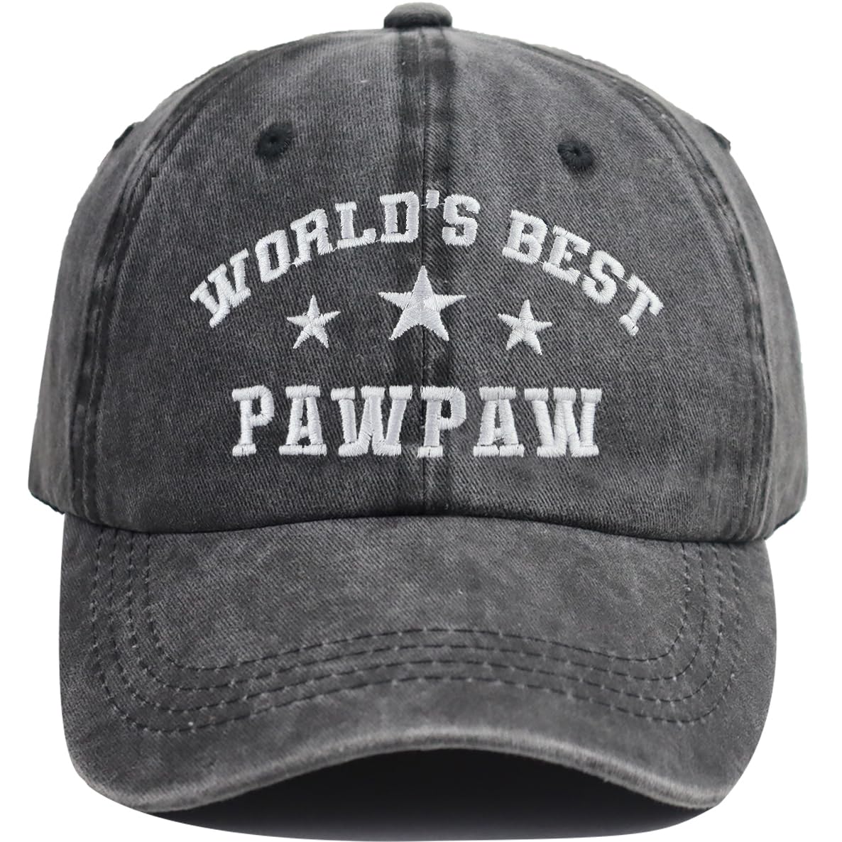 World’s Best Papa Hats for Men, Distressed Cotton Adjustable Dad Grandpa Baseball Cap Gifts for Abuelo Pappy