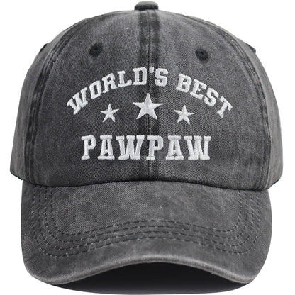 World’s Best Papa Hats for Men, Distressed Cotton Adjustable Dad Grandpa Baseball Cap Gifts for Abuelo Pappy
