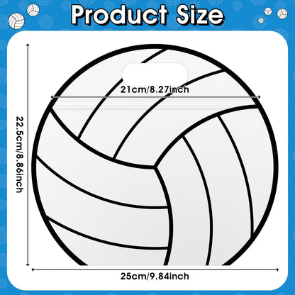 AKAIXI 24pcs Volleyball Gift Bags with Handles Reusable Sealed Snack Bags, Stand-up Bottom Treat Bags for Volleyball Coach Sport Team and Volleyball Mom, Party Favor Birthday Gifts Supplies