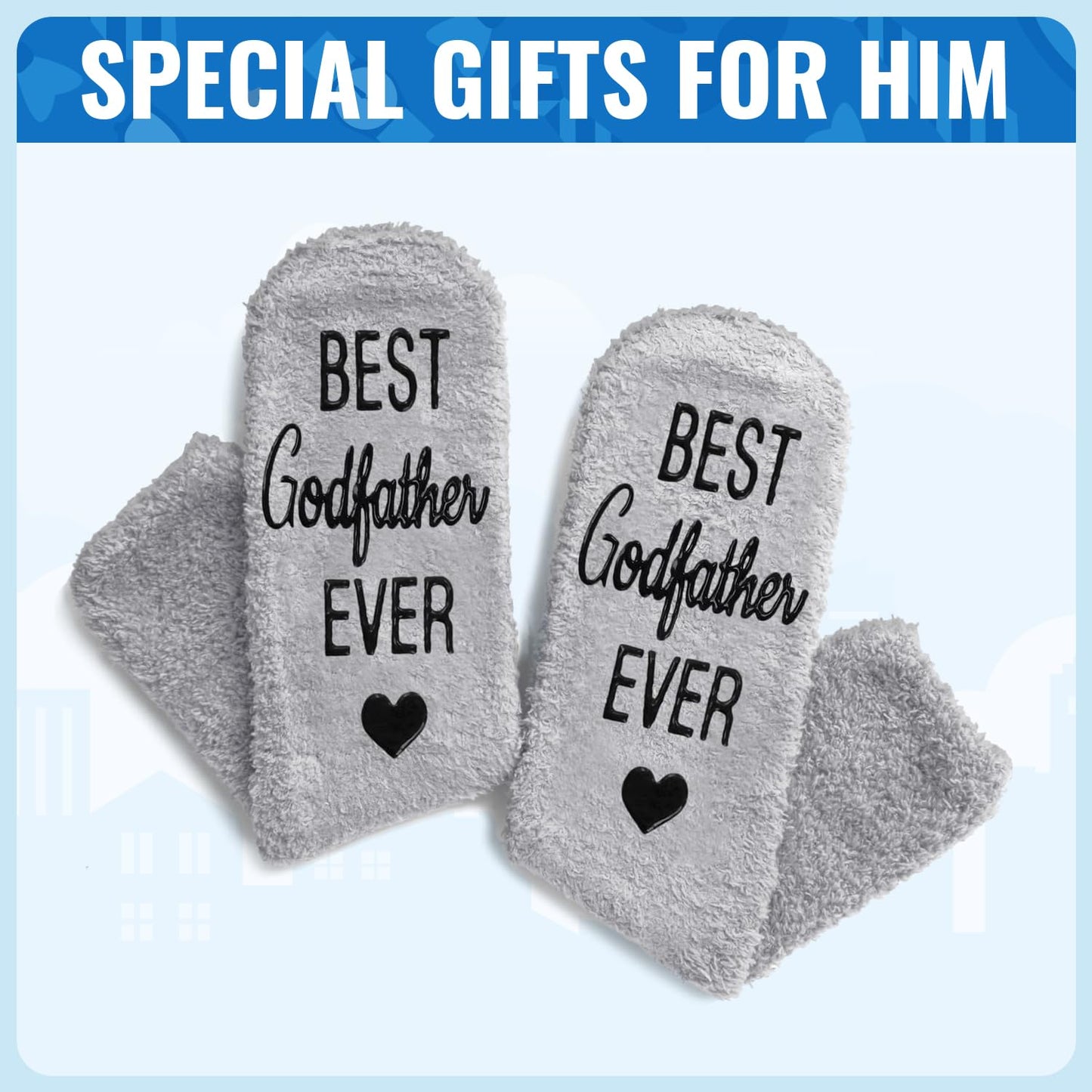 HAPPYPOP Fuzzy Socks for Men - Gifts for Grandson Nephew Cousin Godfather Father in Law