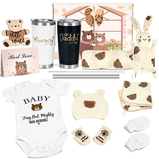 16pcs Gender Reveal Gift, Baby Shower Gifts and Pregnancy Gift for New Parents, New Mom Care Package, First Time Moms Gift Box, New Mom Gift for Expecting Mom to be, Baby Welcome Box