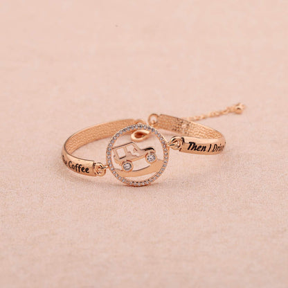 TGBJE J First I Drink The Coffee Then I Drive The Bracelet Gift (RG bangle)
