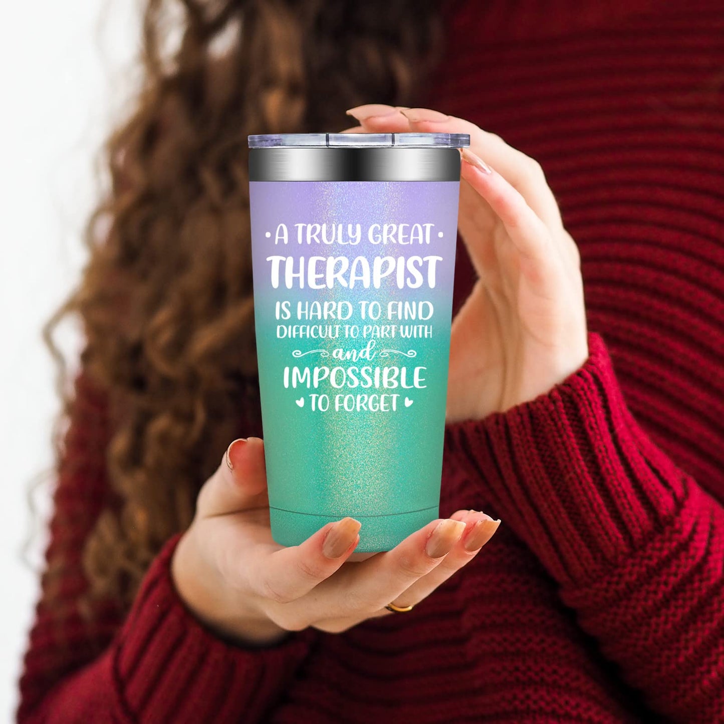 Grifarny Therapist Gifts Mental Health - Physical Therapists Gifts for Women - Christmas, Therapy Gift for Therapists - A Great Therapist is Hard to Find Tumbler Cup 20oz