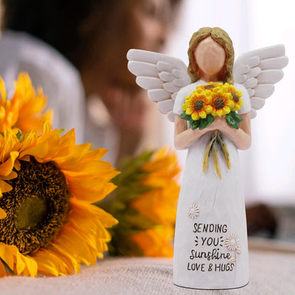 Sunflower Gifts for Women, Get Well Gifts for Women, Thinking of You Gift for Womens, Self Care Gift for Womens, Sculpted Hand-Painted Figure