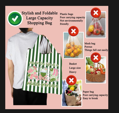 MBMSO Pilates Lover Gifts Pilates Reusable Tote Bag for Coach & Trainer Yoga Instructor Gifts for Women Pilates Princess Gift