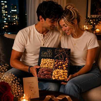 Fathers Day Nuts Gift Basket - 4 Varieties - Premium Assorted Tray - Gourmet Gifts for Birthday, House Warming, Care Package, Sympathy, Get Well, Employee Appreciation Gifts